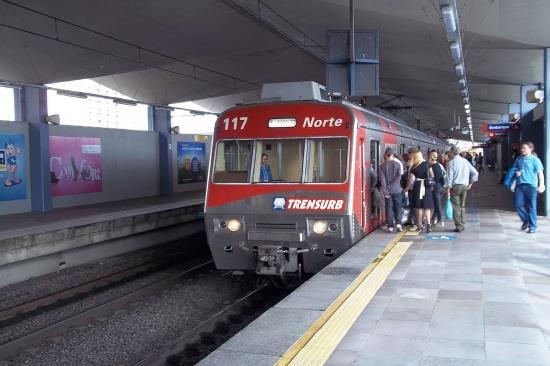 O preço do TRENSURB é de R$ 3,30. Figura 2: vista da estação aeroporto e do aeromovel.