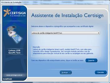 3 9) Em seguida aparecerá a tela do assistente para instalação do certificado digital.