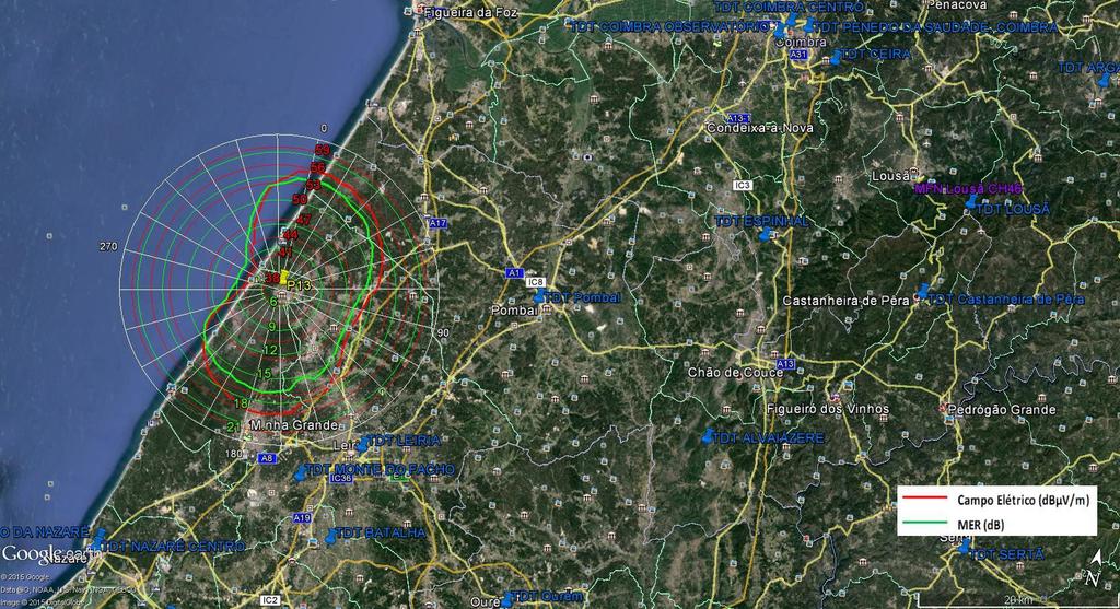 (O R&S ETL posiciona a janela de FFT, usada para a desmodulação, de forma garantir que a densidade espectral de potência dos ecos detetados, correspondentes a diferentes