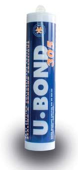 Adesivo de Poliuretando U-Bond 305 Resistência ao Cisalhamento EN 204-D1 EN 204-D4 310 Cartucho Bege 10 N/mm² 4,5 N/mm² 24 Adesivo monocomponente versátil a base de poliuretano que cura com a umidade