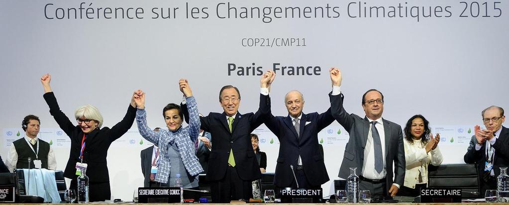 PARIS2015 marcou um momento histórico Após vinte e um anos de intensa atividade diplomática com avanços e recuos, atingiu-se um acordo universal que constrói um quadro estável de política