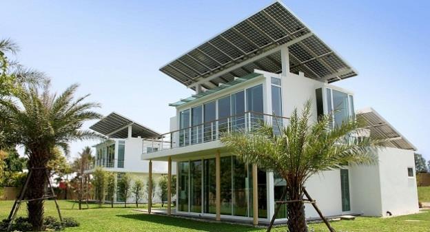 Casa auto-suficiente com sistema solar-hidrogênio Phi Suea House,