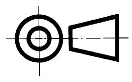 Figura 36 Projeção de um objeto no 3º diedro Com relação à vista principal, a vista frontal, as demais vistas são organizadas da seguinte maneira: a vista