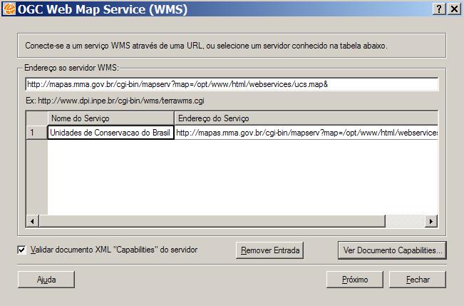 WMS Exemplo de implementação Cliente: Plugin WMS do TerraView