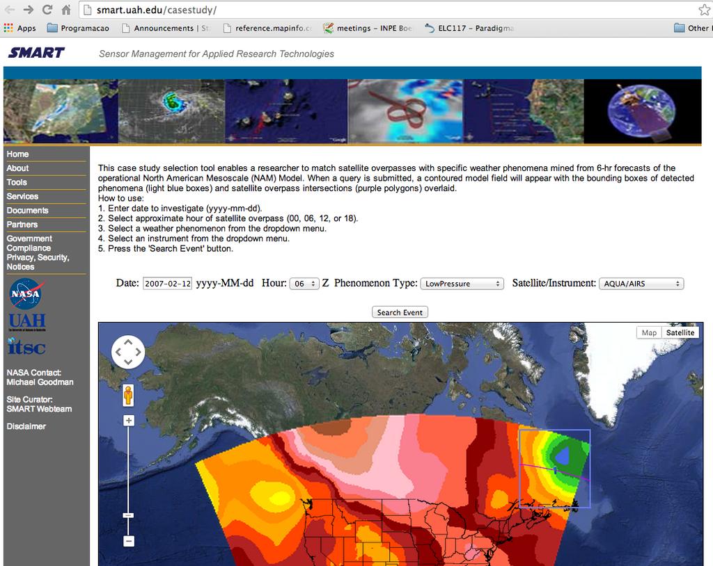 SOS - Examples hhp://smart.uah.edu/casestudy/ hhp://sensorweb.