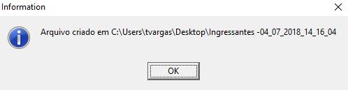 automática uma pasta no local indicado, denominada Ingressantes com a