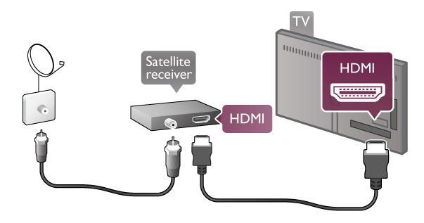 Todas as ligações HDMI do televisor têm o sinal ARC (Audio Return Channel). No entanto, quando ligar o sistema de cinema em casa, o televisor só pode enviar o sinal ARC a esta ligação HDMI.
