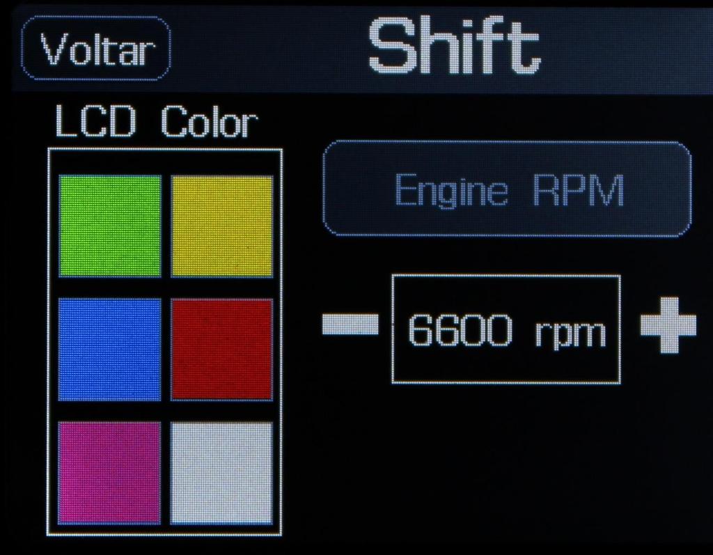 6.7 Shift Lights O menu Shift Lights tem como função a configuração