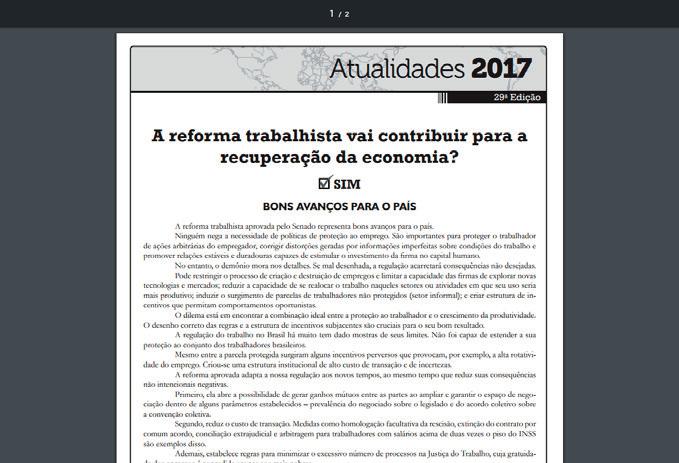 conteúdos estimulam o conhecimento do aluno sobre assuntos atuais,