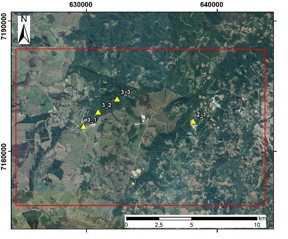 Figura 4: Localização de afloramentos na região de São Luiz do Purunã 6.1.