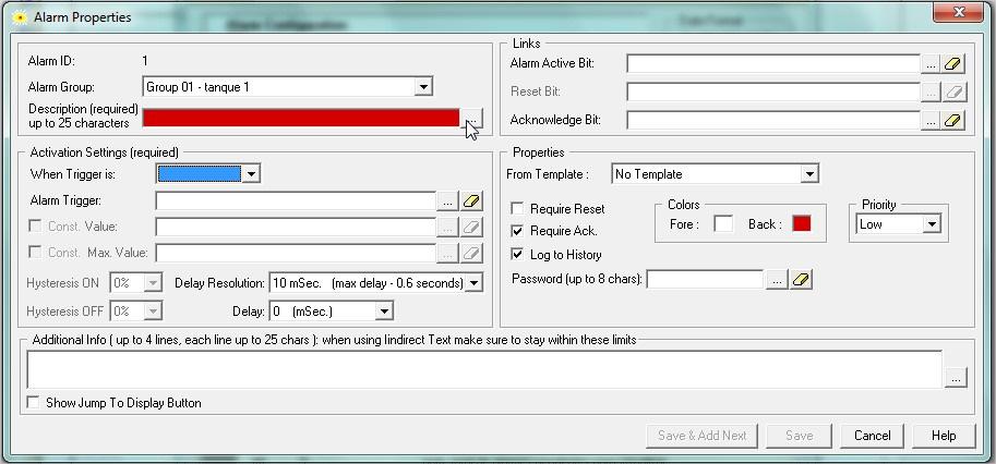 1.4. CONFIGURAR UM ALARME ANALÓGICO 1 - Clicamos com o botão direito do mouse, clicamos