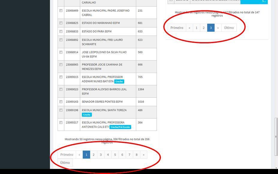 Quando a seleção de escolas estiver finalizada, clique em SALVAR para realizar o registro das informações. O sistema emitirá um aviso de que os dados foram salvos com sucesso.