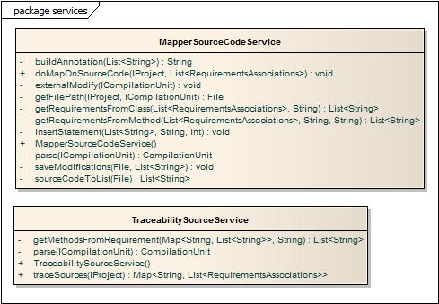 suas funcionalidades. Nesta classe é gerado um arquivo XML com as informações do projeto selecionado.