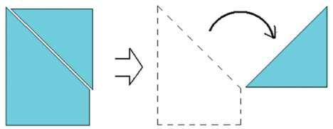 .. Atividade 1: Uma Estimativa Experimental para as Razões Trigonométricas do Ângulo de 45º 1- Utilizando uma folha de papel A4, com o lado menor localizado na posição inferior, pegue a ponta