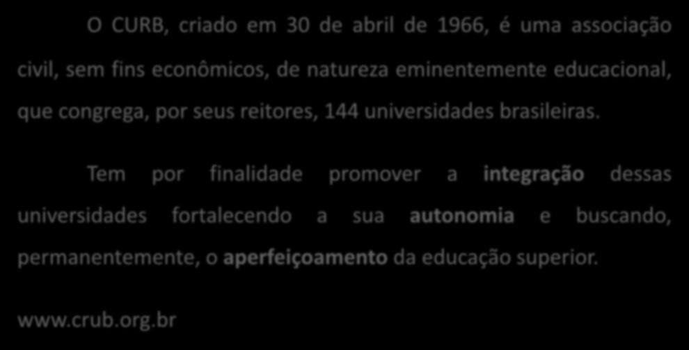 reitores, 144 universidades brasileiras.