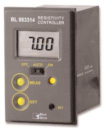 BL 983314 Mini-controladores de resistividade BL 983314-0 BL 983314-1 Gama de 0.00 a 19.90 MΩ/cm Resolução 0.10 MΩ/cm ±2% g.c. Sonda (incluída) HI 3314 Compensação da temperatura automática e linear de 5 a 50 C (41 a 122 F) Coeficiente de temperatura β=2.