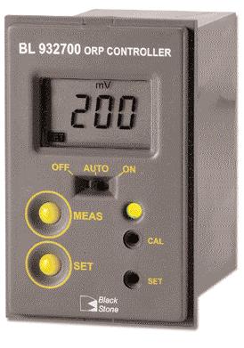 BL 932700 Mini-controlador de ORP com saída 4-20 ma, para registador BL 932700-0 BL 932700-1 Gama ±1000 mv Resolução 1 mv ±5 mv manual com parafuso CAL Selecção dosagem redutora ou oxidante contacto