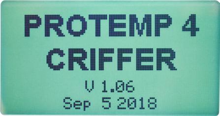 Nome do medidor de Stress térmico: PROTEMP 4 Fabricante: CRIFFER (versão do firmware) V1.