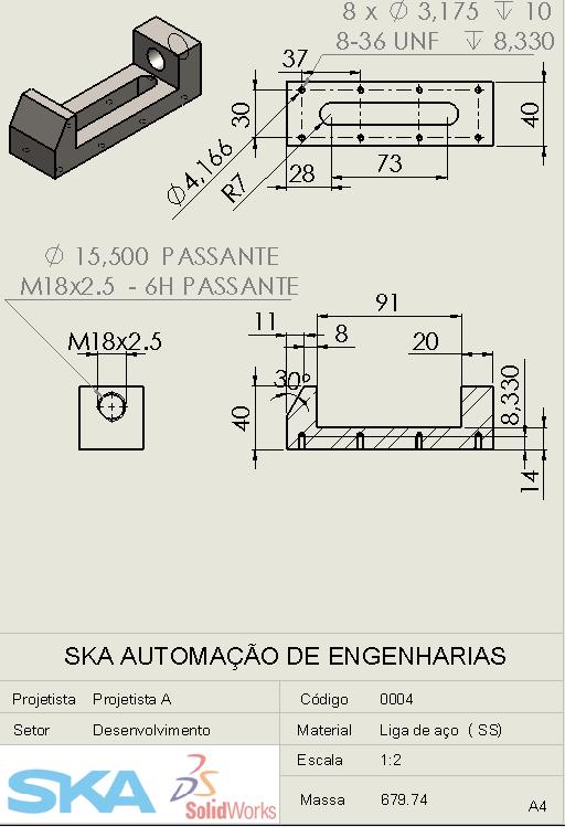 - Elaboração de desenhos; - Ferramentas de Secção; - Seção de corte parcial;