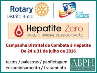 vezes mais do que a AIDS. Solicitem os kits e outros materiais acessando o site: www.hepatitezero.com.br Utilize o Guia Distrital.