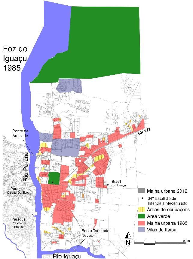 34 Figura 6: Malha Urbana de Foz do Iguaçu em 1960 Figura 7: Malha urbana de Foz do Iguaçu em 1970 Fonte: PMFI (2010) (Adaptado) Fonte: PMFI (2010)