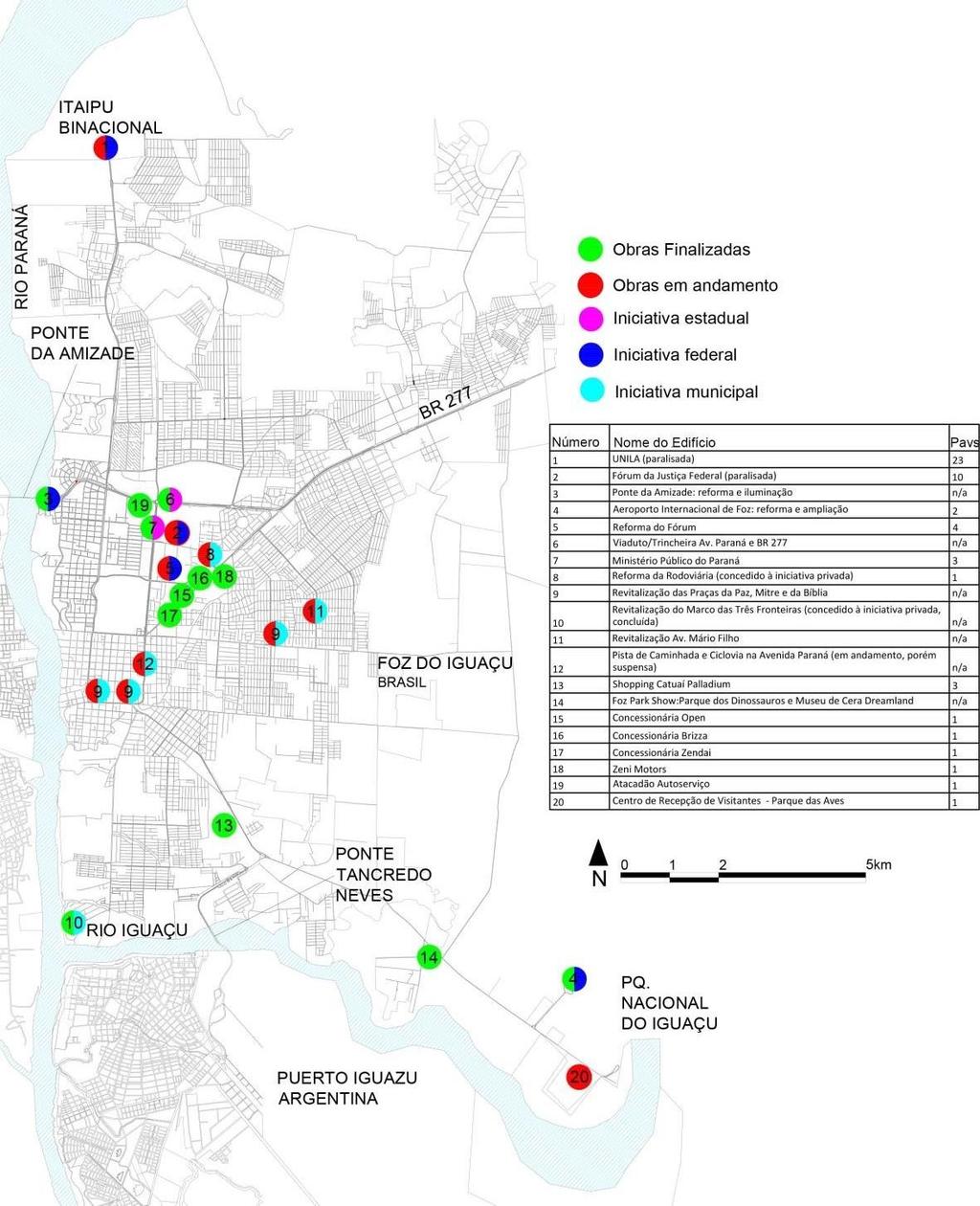 48 Figura 24: Mapeamento dos empreendimentos públicos e outros em Foz do Iguaçu Fonte: Elaboração própria.
