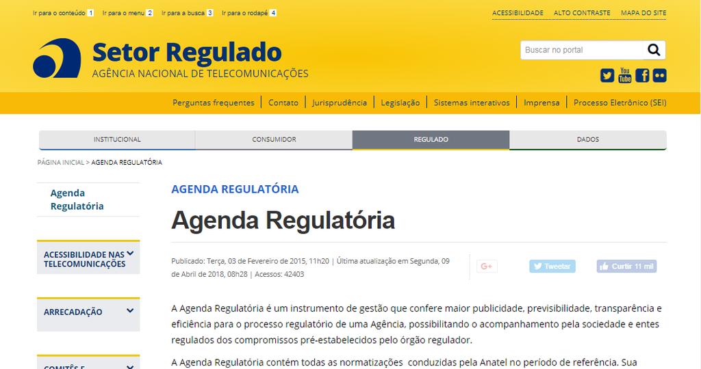 AGENDA REGULATÓRIA 2017-2018 Acompanhamento Relatórios trimestrais publicados