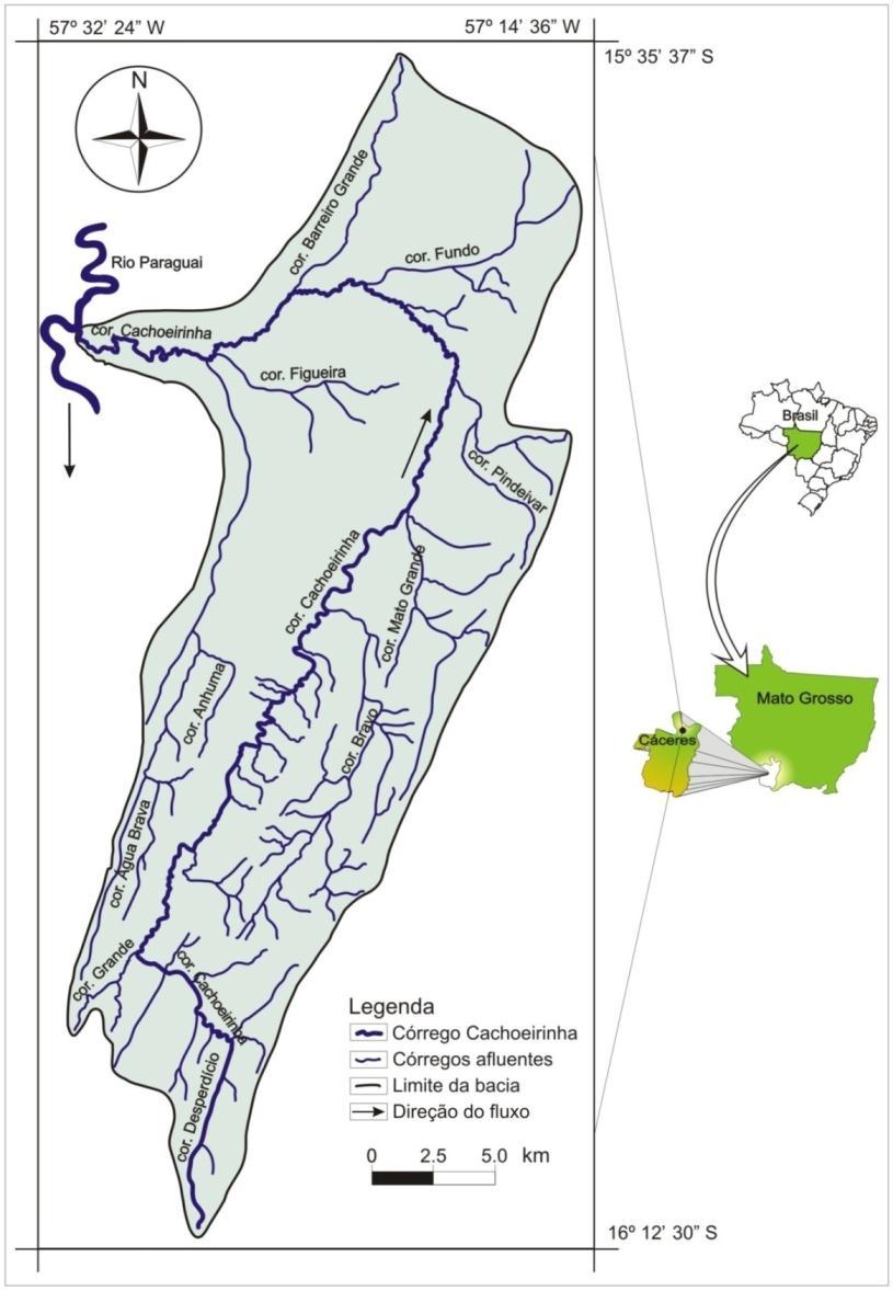 Figura 01 Mapa de localização da bacia hidrográfica do córrego Cachoeirinha.