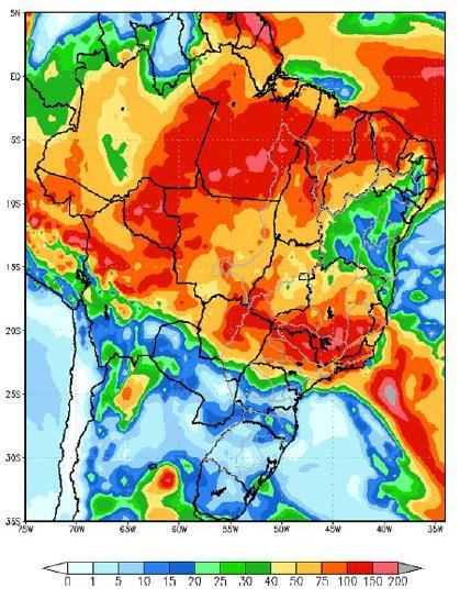 A previsão para a bacia do rio Tocantins é de pancadas de chuva no decorrer da semana.