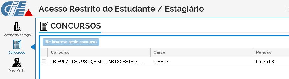 ITEM 8: Clique no menu concursos a sua esquerda e selecione o