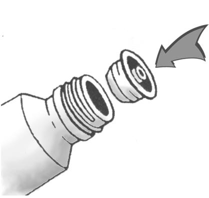 3. Adaptar a seringa dosadora no adaptador de frasco (fig. 2). 4. Virar o frasco e aspirar à medida desejada.