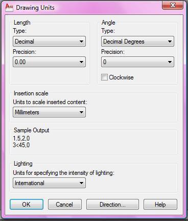 Capítulo 02 interface com o usuário - configurações iniciais UNITS: esse comando permite escolher uma unidade de trabalho 1- Clique no menu Format e em Units 2- Na janela selecione: Type: milimeters