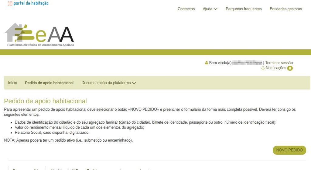 3.1 EXPLICAÇÃO DOS ECRÃS DA ÁREA DO CIDADÃO 6 5 3 4 7 2 1 Explicação dos diferentes ecrãs (1/2): 1. Terminar Sessão Para sair da Plataforma; 2.