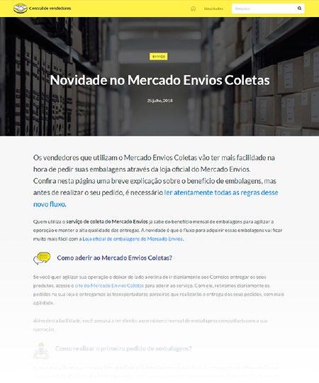 Manual Operacional Mercado Envios Condições gerais para recebimento das embalagens Acesse a