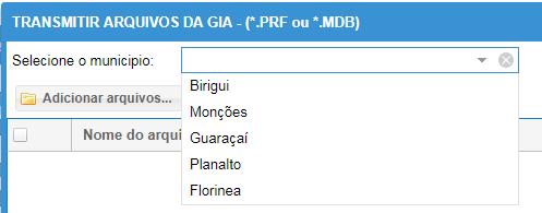 7 5 6 3 Seleção do município 1- Seleção do município: essa esse campo é obrigatório, o usuário deve indicar para qual município serão