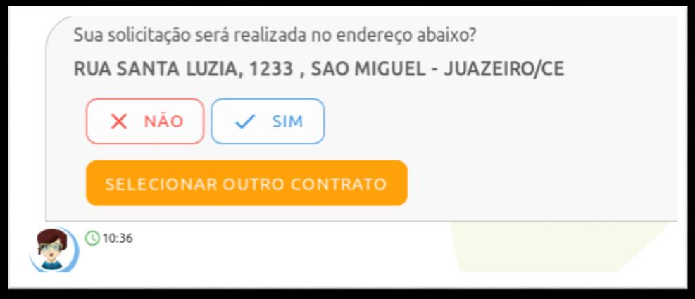 Gesse Acesso e Interação Simples acesso (5º passo): O endereço da solicitação é confirmado para