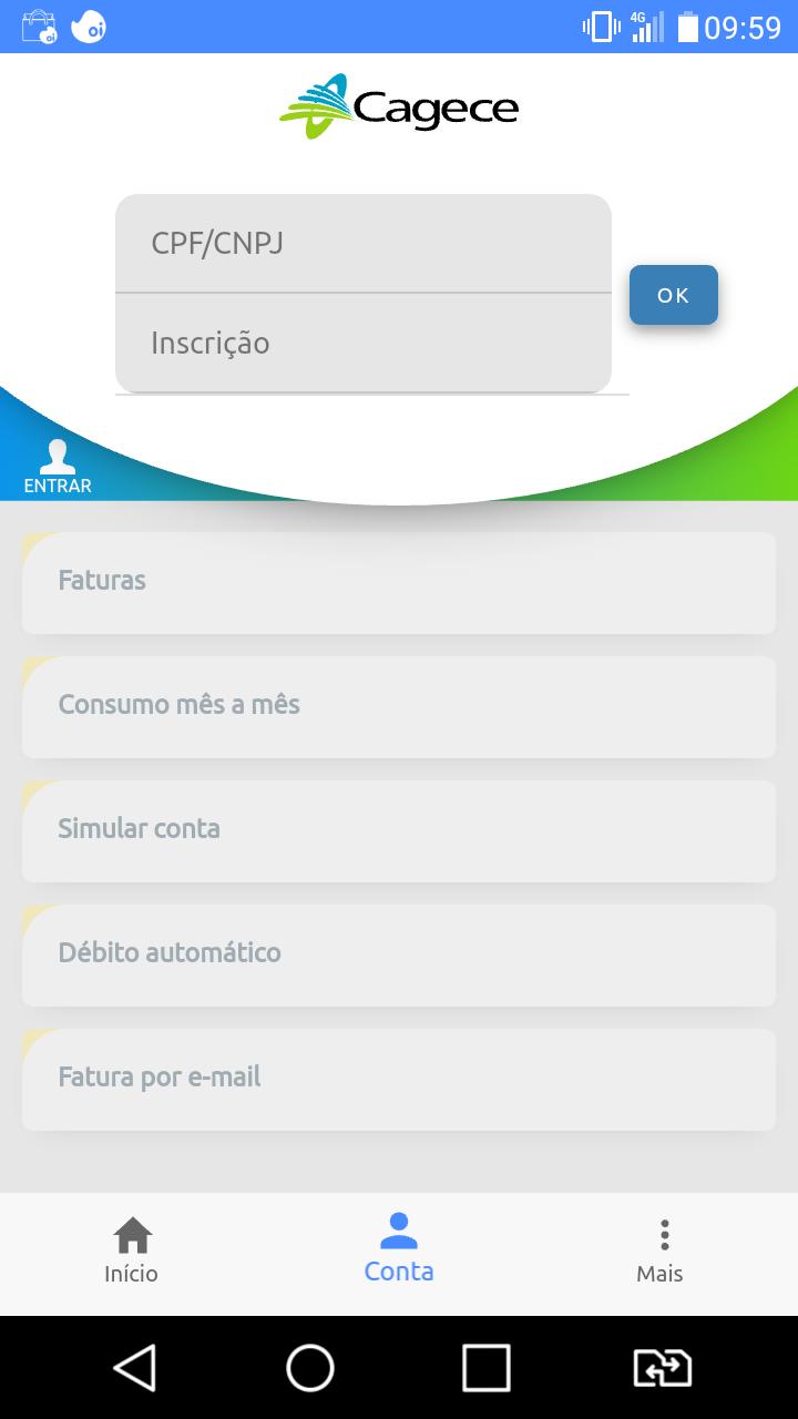 Cagece APP - Conta Possibilidade solicitar