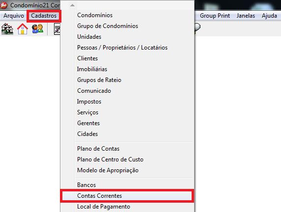 3. Campo de observações no cadastro de contas correntes Novidades da Versão 32.37/2.4.