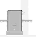 2º Passo: As dimensões da base deverão ser apropriadas para as dimensões do automatizador. A base de concreto deverá ficar a uma distância de aproximadamente 23 mm da face da folha do portão.