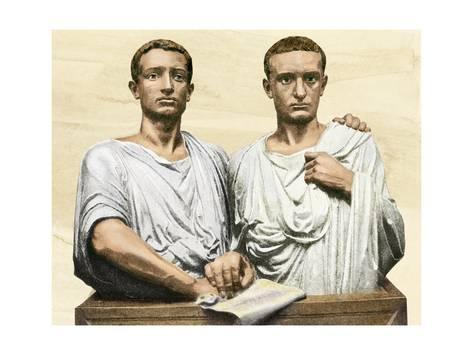 Representação dos irmãos Tibério e Caio Graco.