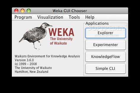 Weka É uma biblioteca com uma grande coleção de algoritmos de Aprendizado de