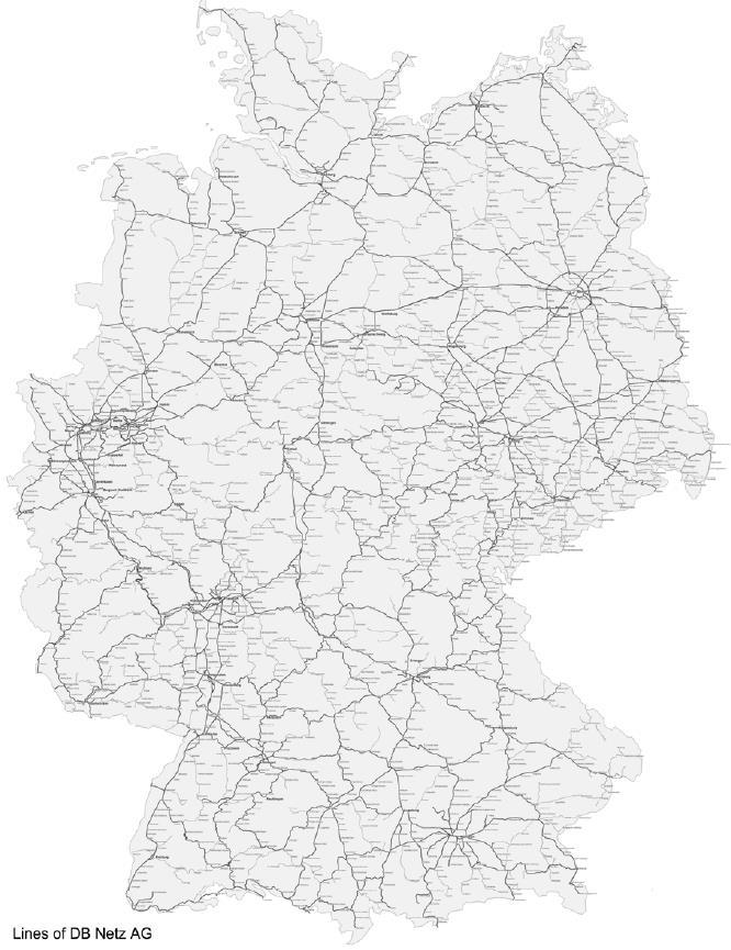 A Alemanha possui um dos sistemas ferroviários mais eficientes do mundo, operada há 180 anos Mapa Físico da Alemanha Fonte: Worldatlas (2015) Alemanha