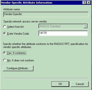 sob especifique o vendedor do servidor do acesso de rede, escolhem dão entrada ao código de fornecedor.