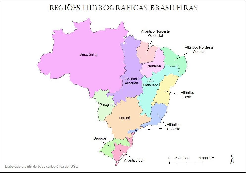 Geografia PRINCIPAIS BACIAS HIDROGRÁFICAS DO BRASIL O Brasil possui uma das mais extensas e diversificadas redes fluviais do mundo, dividida em 12 regiões hidrográficas: Bacia Amazônica, Bacia