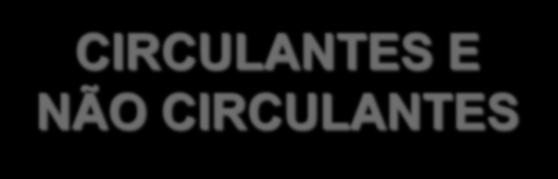 CIRCULANTES E NÃO CIRCULANTES Espera realizar o ativo ou liquidar o passivo durante o ciclo operacional normal da entidade; O ativo ou passivo for mantido essencialmente para negociação;