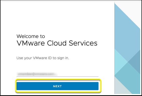 3. Clique na conta do My VMware fornecida, por exemplo, myvmware127@vmware-hol.