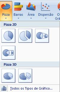 Há opção de Pizza 2D e 3D.