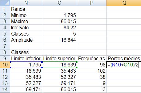 Frequência Análise Exploratória de Dados utilizando o Microsoft Excel 2007 Figura 64 - Obtenção da frequência da última classe de Renda Observe que na obtenção da frequência da última classe de Renda