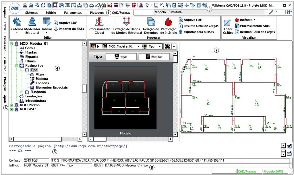 Geometria das vigas: Geometria dos pilares: Geometria dos garfos: Prioridade entre vigas e pilares Listagem dos diversos processamentos Dados para planta de montagem VIG-nnnn.DWG PIL-nnnn.DWG GAR-eee.