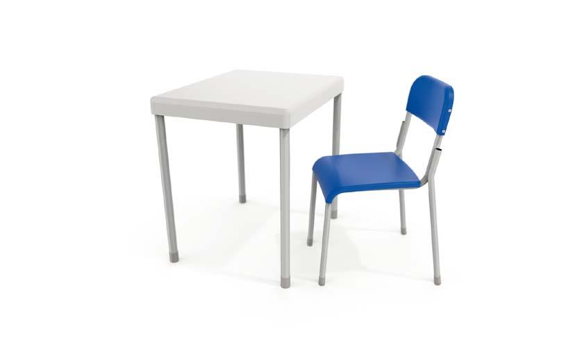 MESA E CADEIRA MAIS A linha de mobiliário MAIS combina a estrutura tradicional em aço, com pintura epoxy, com a modernidade do polipropileno utilizado no encosto e assento.